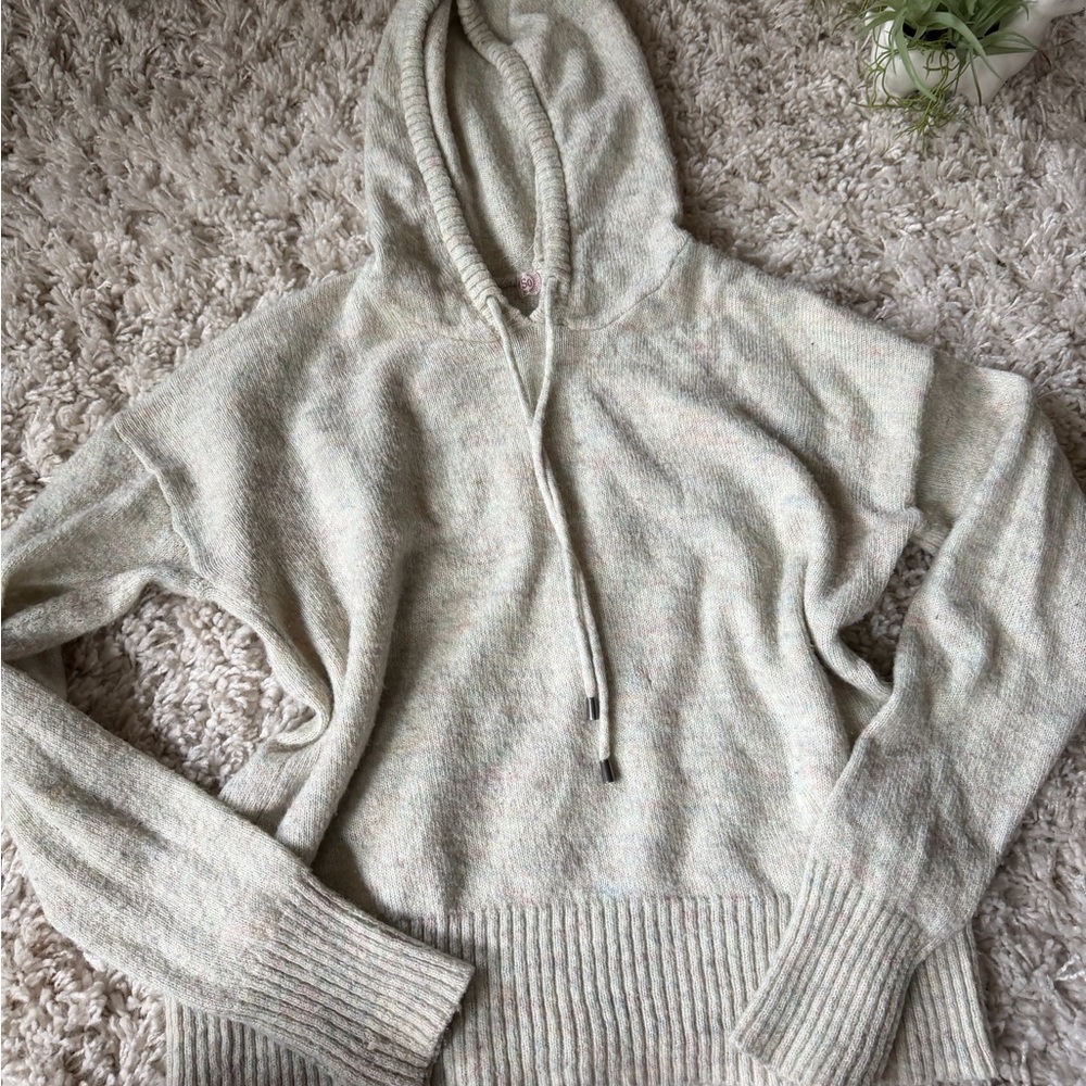 Cozy  SO Super soft, green colored winter cozy Knit Sweater in Light Gray